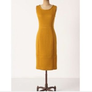 Anthropologie Tabitha Mustard Knit Midi Dress